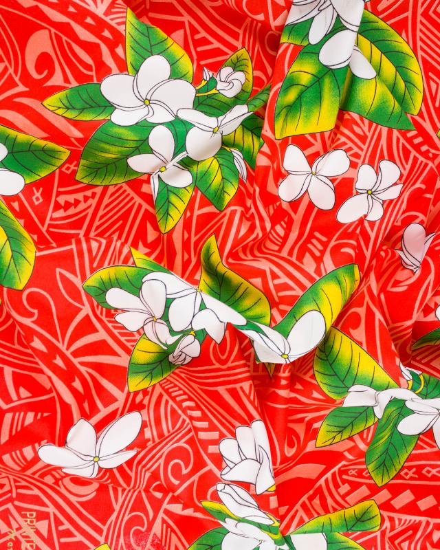 Polynesian fabric MANA Red - Tissushop